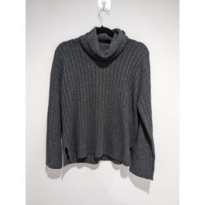 Madewell Grey Ribbed Cowl Neck 100% Cashmere Sweater Size XS